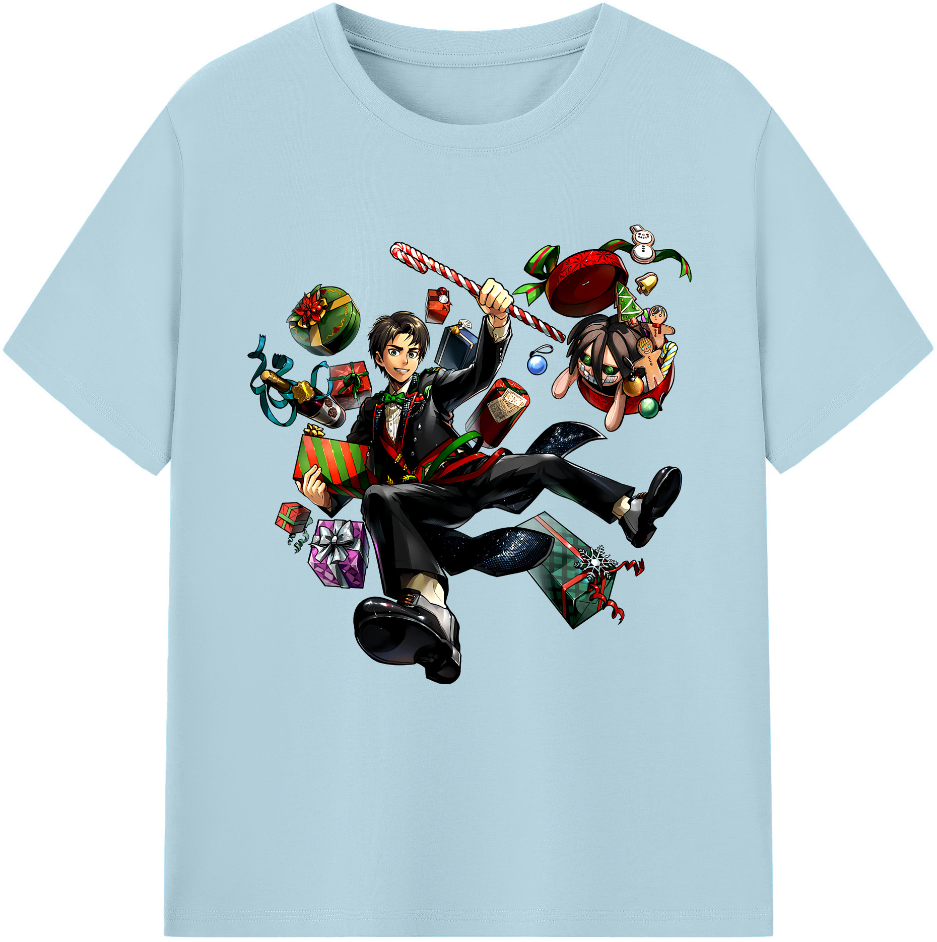 （画像用） 進撃の巨人 エレン･イェーガー Attack on Titan Eren Jäger 綿100％半袖Tシャツ（フロントプリント）